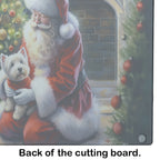 Westie and Santa Claus Glass Cutting Board