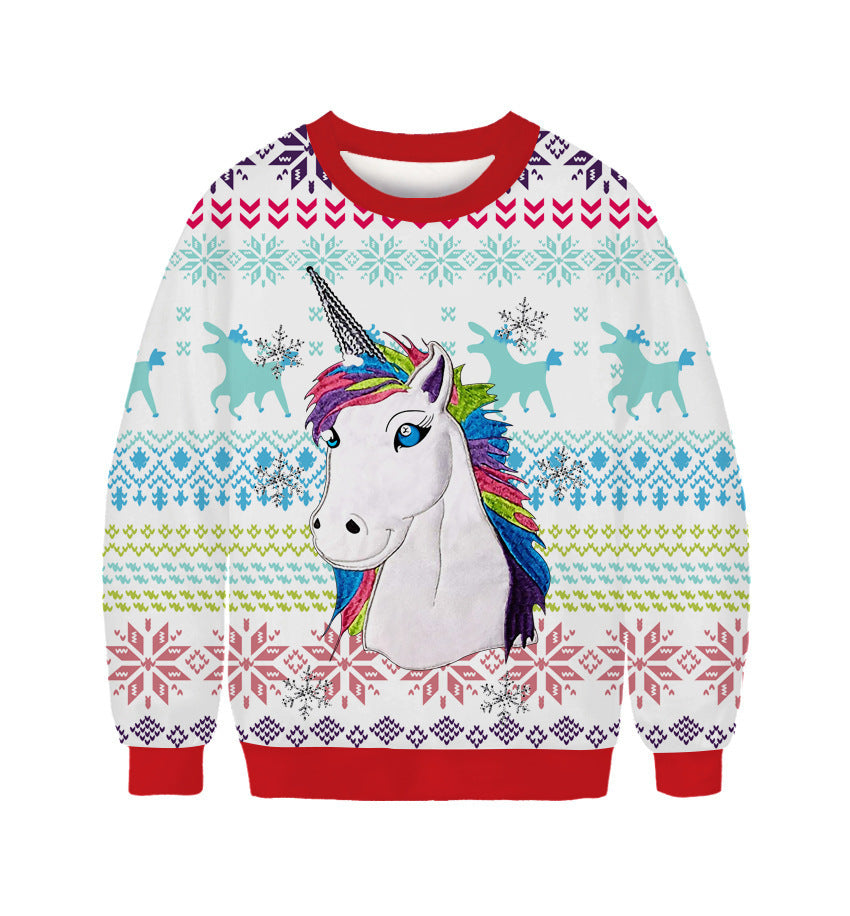 Cute 3D Printed Elk Christmas Sweatshirt for Women | Streetwear