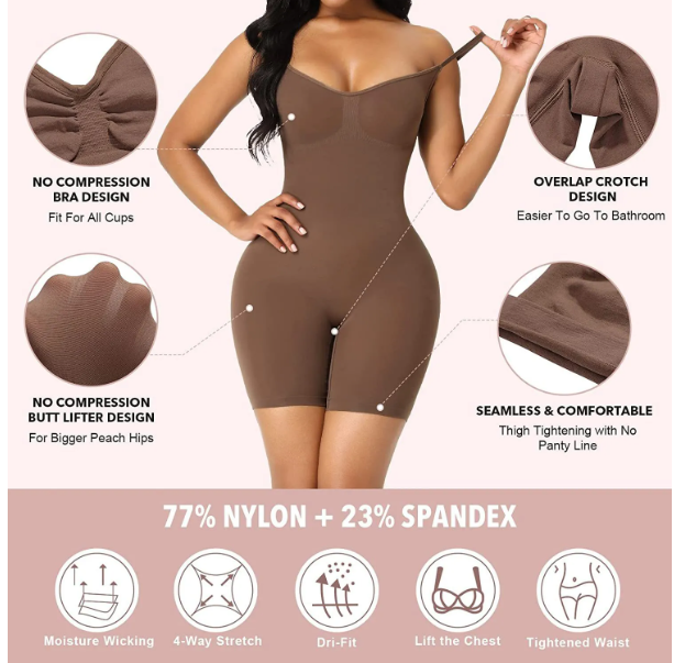Plus Size Women's Stretch Shapewear Bodysuit