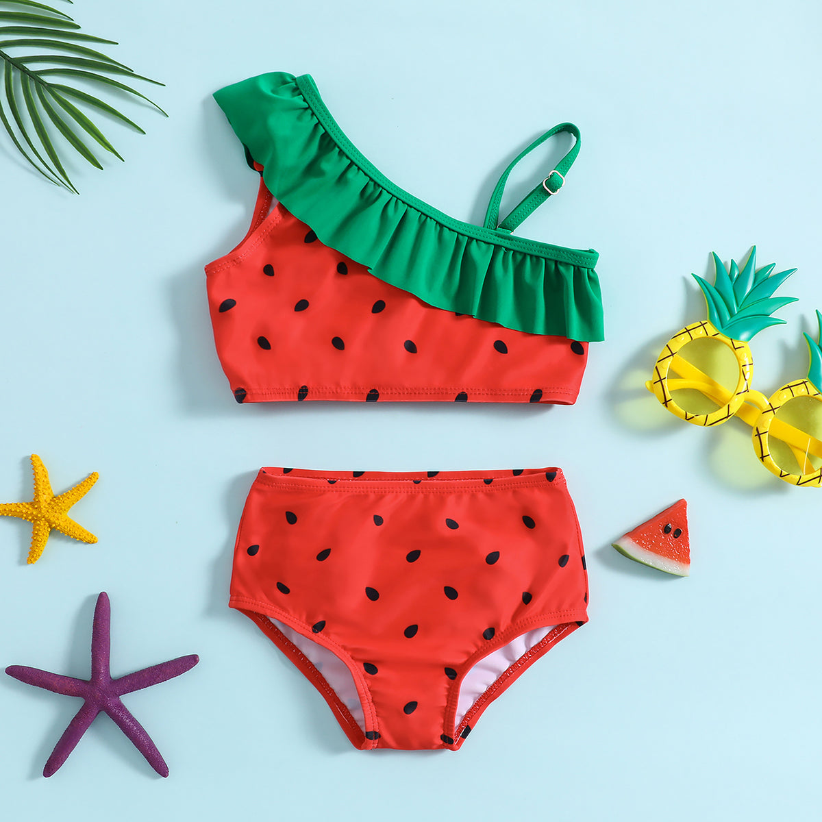 New Girls' Cute One-Piece Bikini Set for Swimming