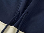 New Loose Color-Block Silver Fox Velvet Hoodie | Streetwear