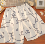 Bear Print Men's Casual Overalls and Sweatshirt Shorts | Streetwear