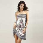 Fashionable Milk Silk Midi Dress with Waist Detail