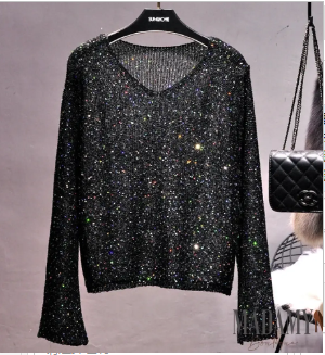Madamy Hollow Knit Top with Bell Sleeves (One Piece)