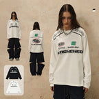 Locomotive Style Printed Loose Long Sleeve Sweater