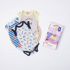5-Piece Baby Sleeveless Bodysuit Set - Cotton Cartoon