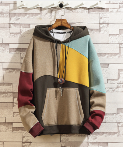 Fleece Casual Loose Color-Blocking Pullover Top | Streetwear