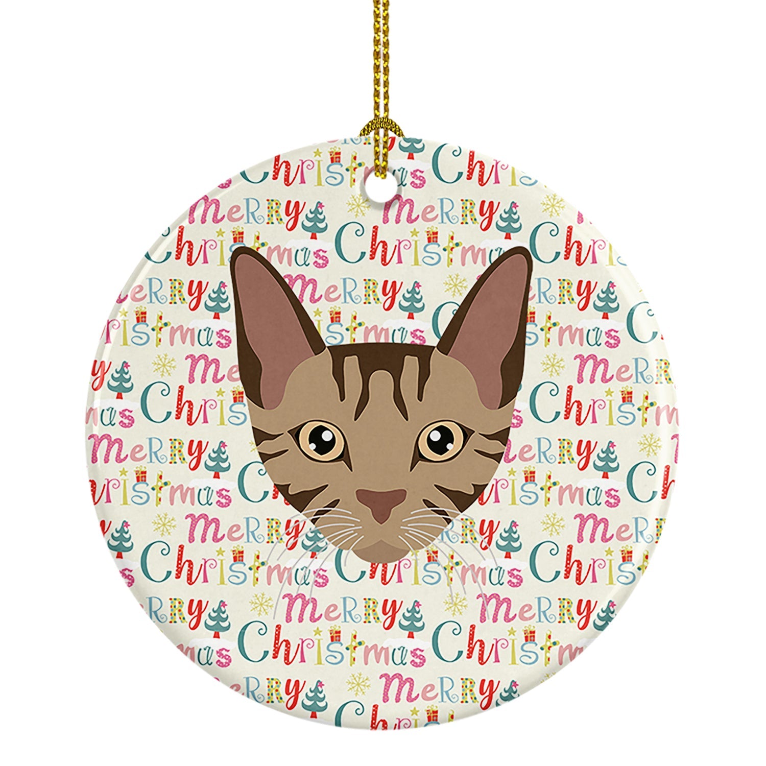 Sokoke Cat Christmas Ceramic Ornament