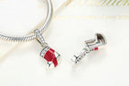 DIY Beaded Bracelet Silver Christmas Stocking Charm