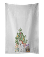 West Highland White Terrier Puppy Christmas Presents and Tree Kitchen Towel Set of 2