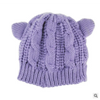 Hand Made 3D Cute Knitted Cat Ear Beanie For Winter