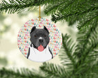 Pit Bull Blue #7 Christmas Ceramic Ornament