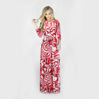 New Autumn Winter Long Sleeve Printed Dress for Christmas