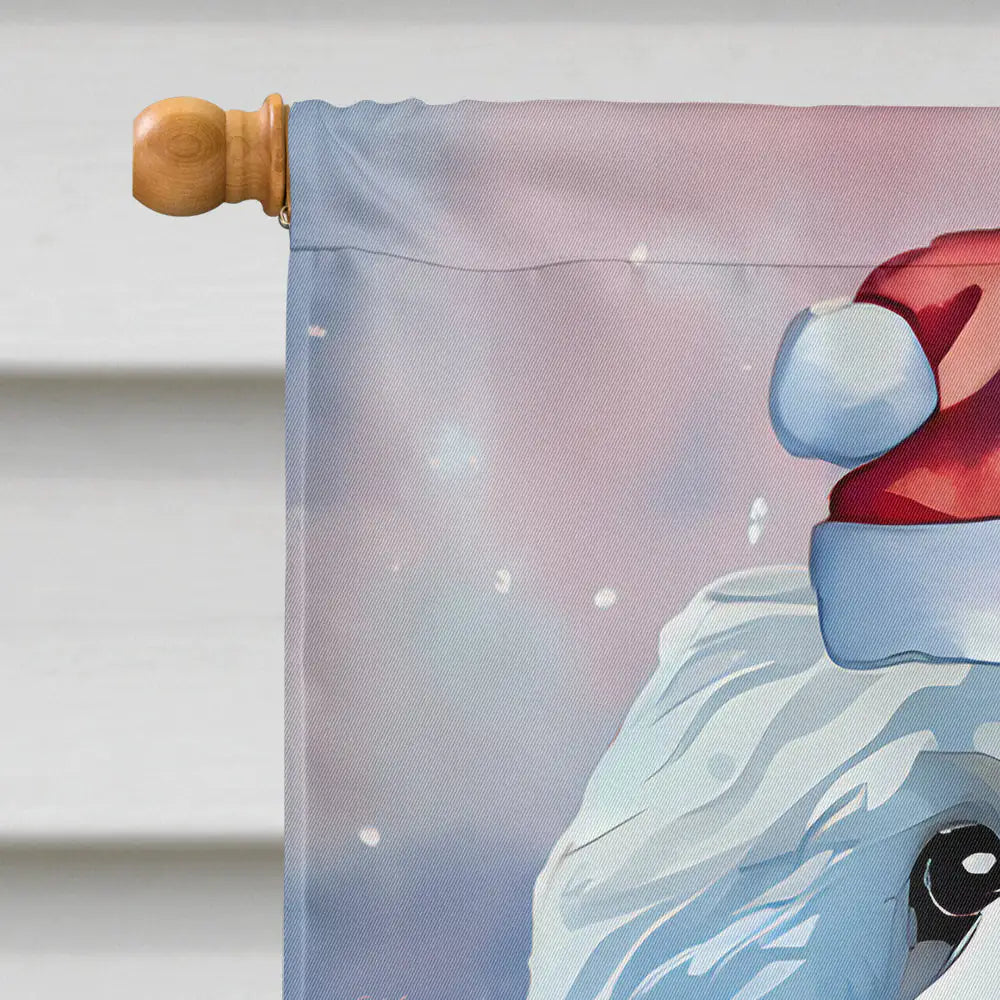 Old English Sheepdog Christmas House Flag