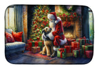 Irish Wolfhound and Santa Claus Dish Drying Mat
