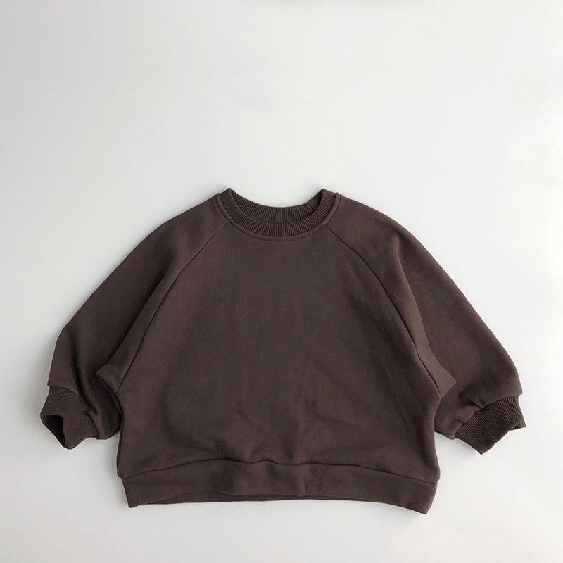 Children's Solid Color Loose Fit Round Neck Sweater