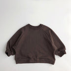 Children's Solid Color Loose Fit Round Neck Sweater