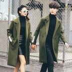 Men's Woolen Trench Coat - Mid-Length Style