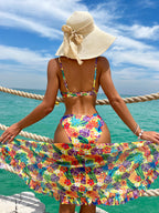2023 Summer Women's Bikini Set with Mesh Skirt (3 Pieces)
