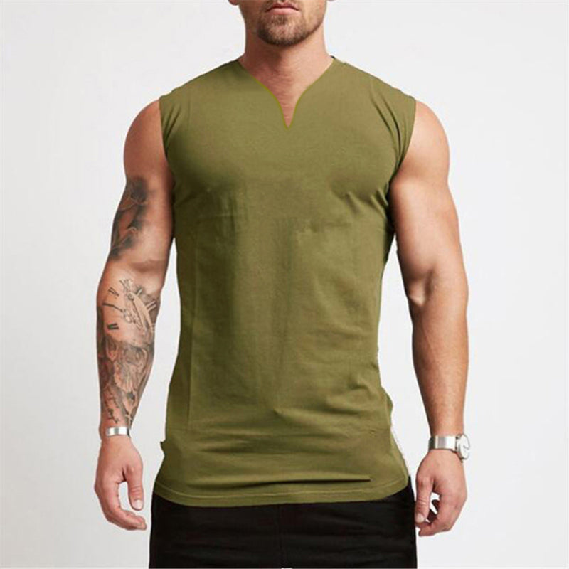 Smooth Solid Summer V-Neck Sports Tank Top