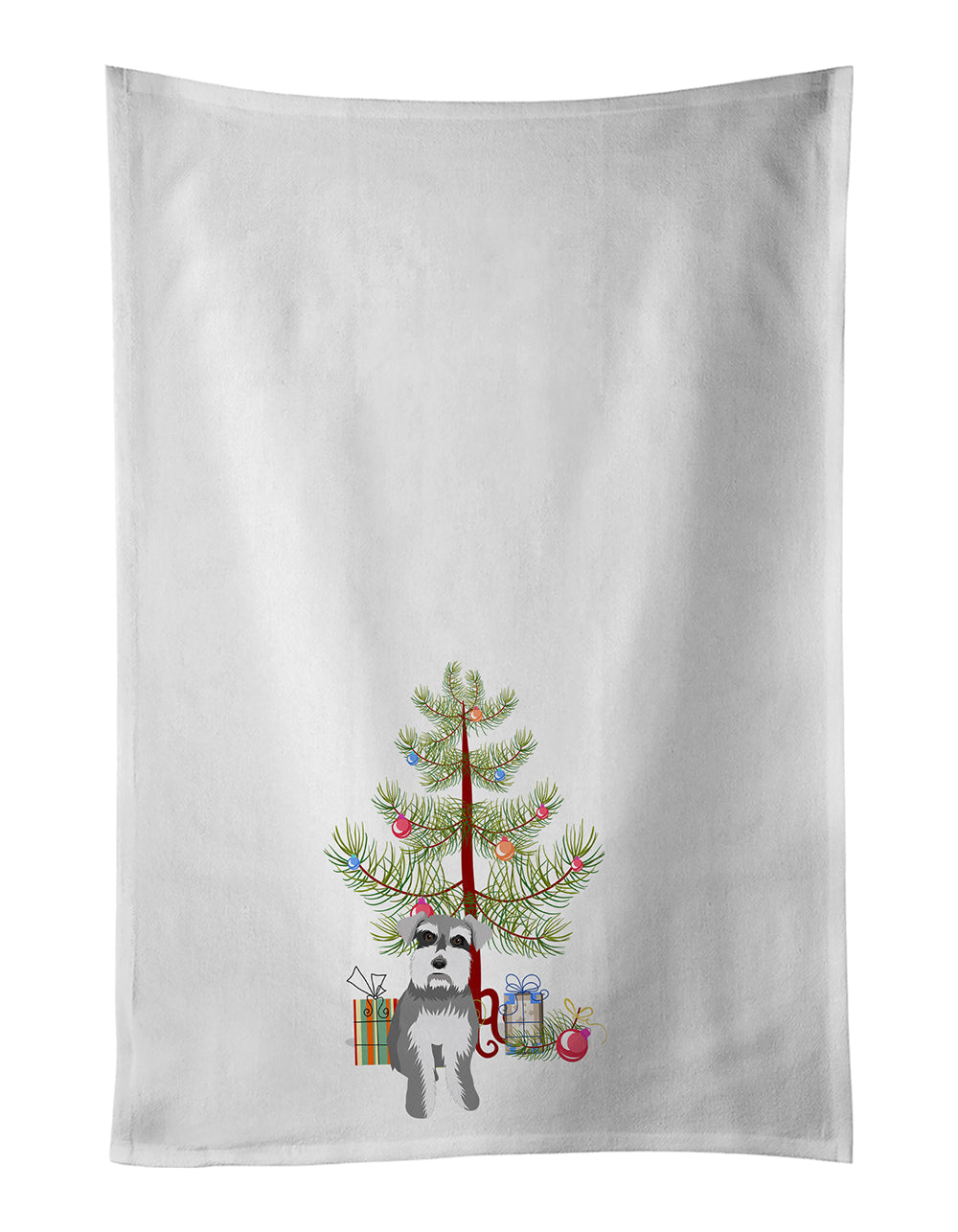 Schnauzer Salt and Pepper #1 Christmas Kitchen Towel Set of 2