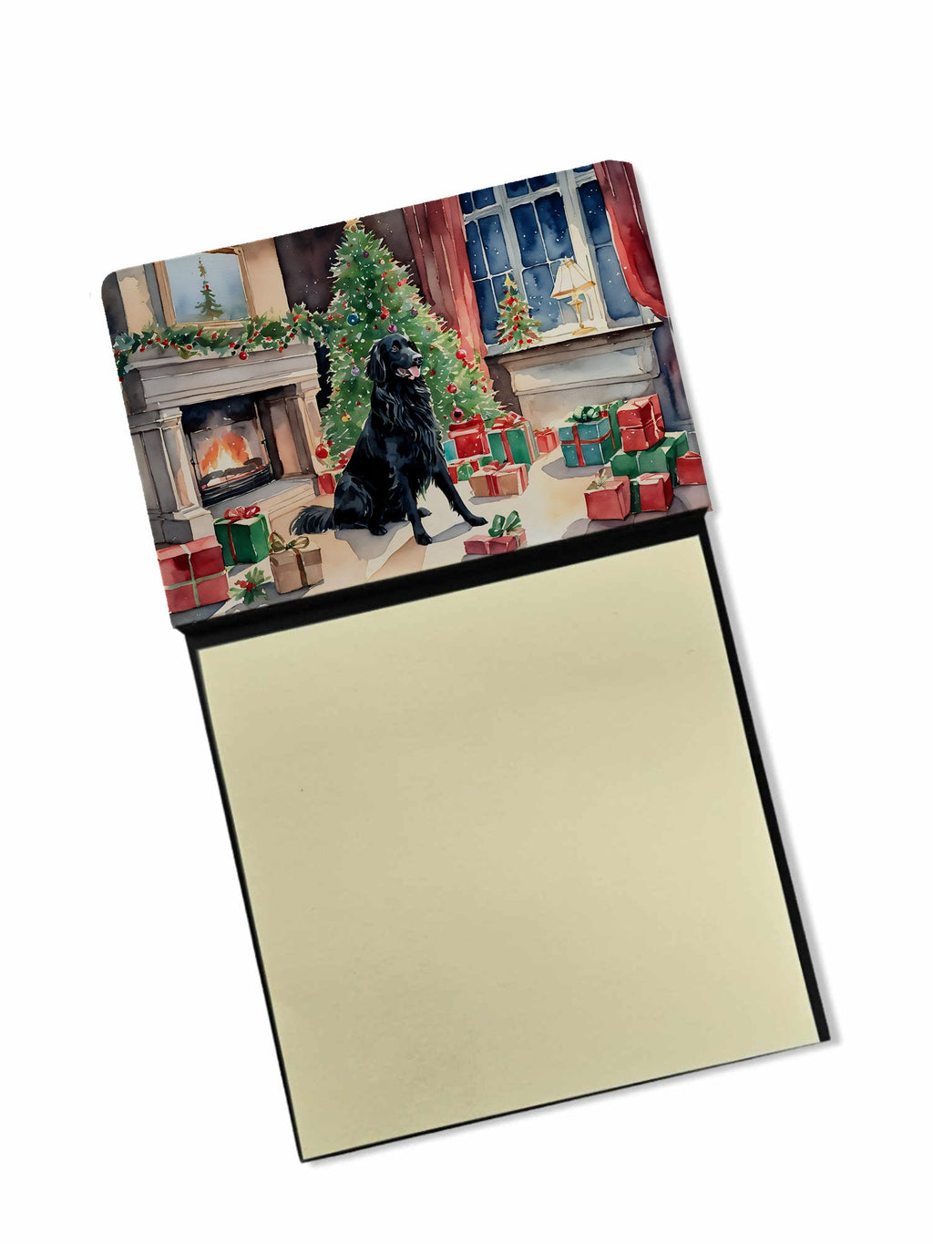 Flat-Coated Retriever Cozy Christmas Sticky Note Holder