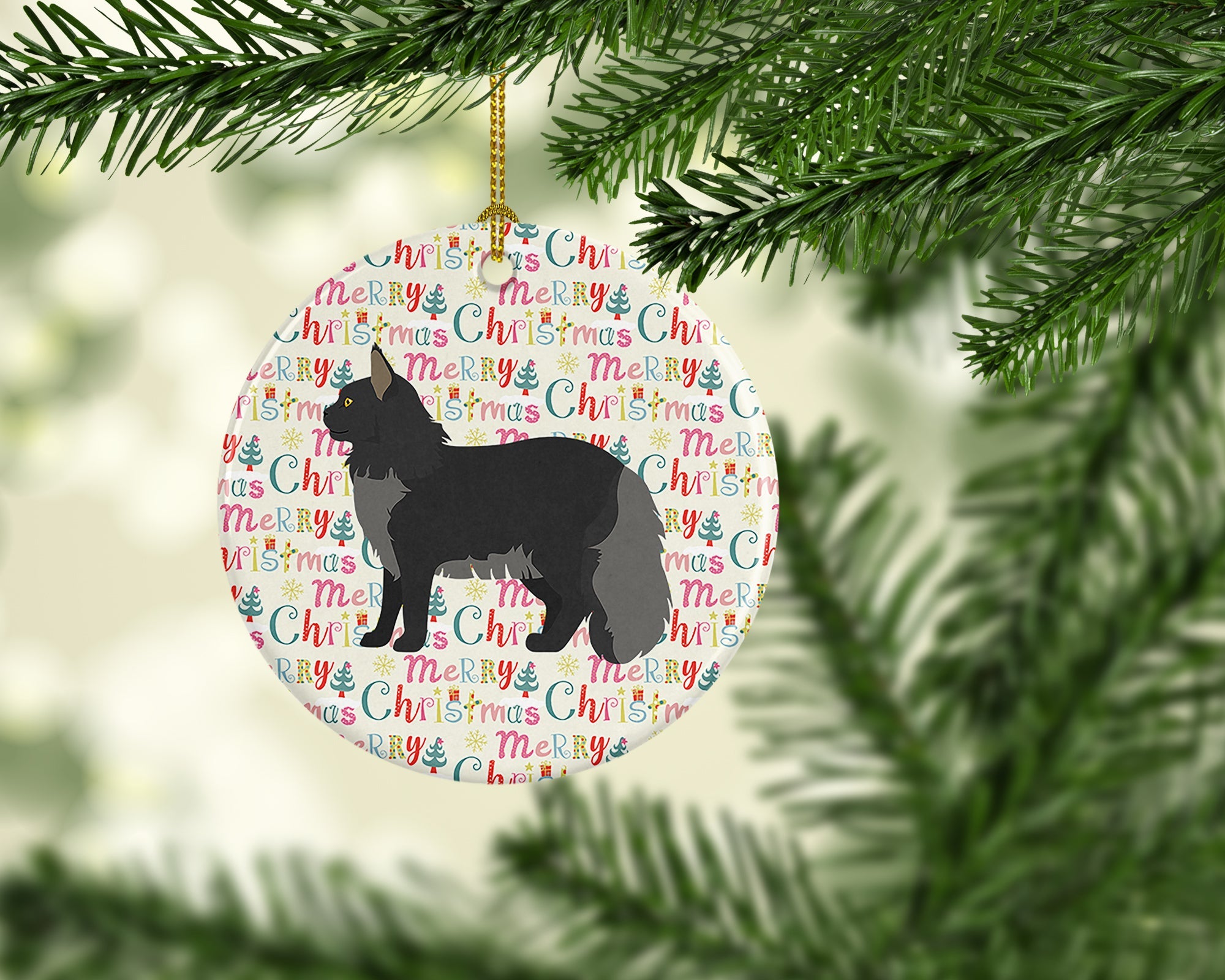 Maine Coon #2 Cat Christmas Ceramic Ornament