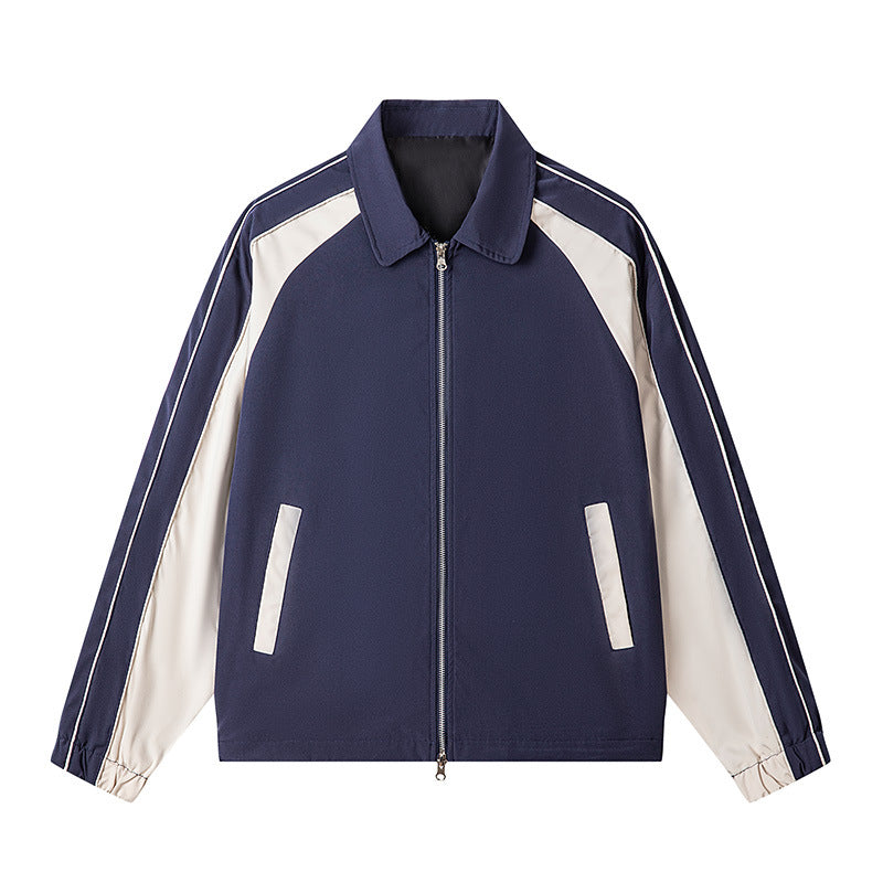 Men's 2024 Spring Lapel Patchwork Printed Jacket