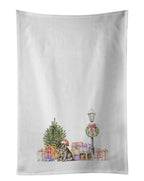 Labrador Retriever Puppy Black with Christmas Wonderland Kitchen Towel Set of 2