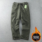 6XL Waterproof Warm Fleece Cargo Pants for Men