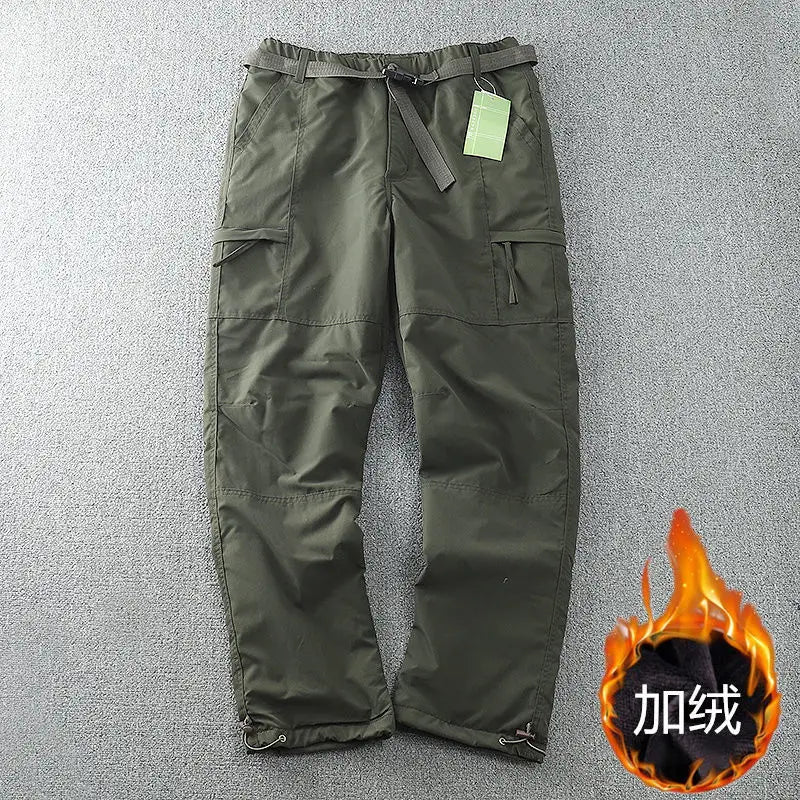 6XL Waterproof Warm Fleece Cargo Pants for Men