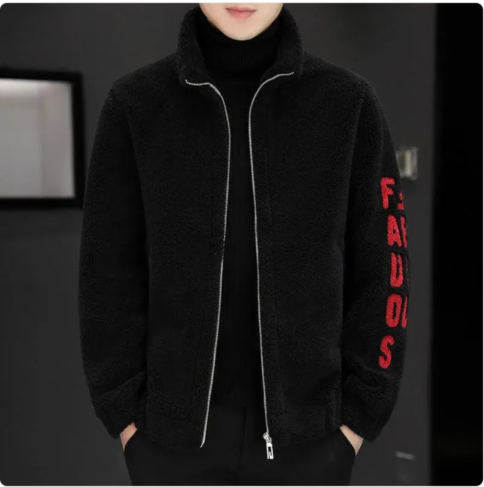 Men's Lambswool Stand Collar Jacket