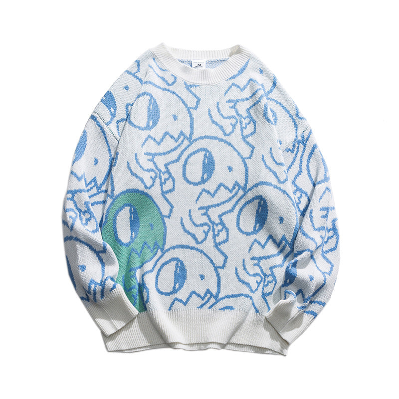 Men's Cartoon Pattern Collision Jumper