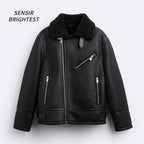 TAOP&ZA Men's Faux Lamb Fur Jacket for Fall/Winter