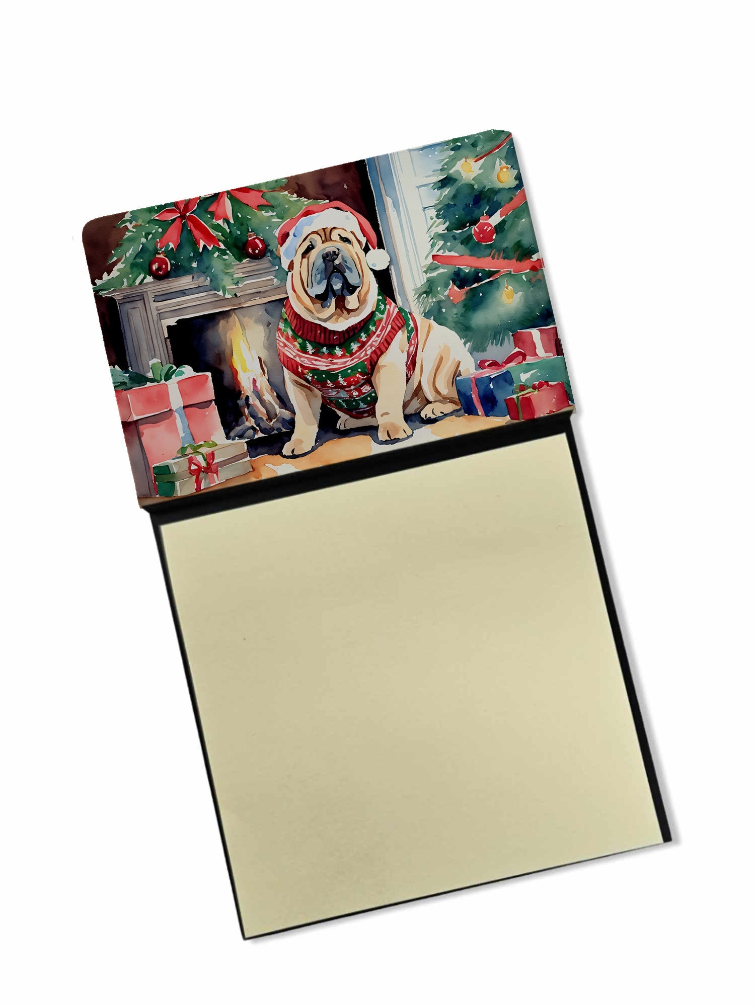 Shar Pei Cozy Christmas Sticky Note Holder