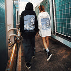 Autumn Snow Mountain Graphic Oversized Hoodie for Men | Streetwear