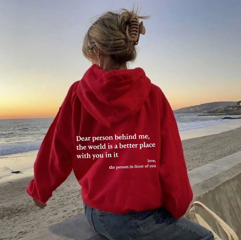 "Dear Person Behind Me Hoodie - Women's Fashion Print" | Streetwear