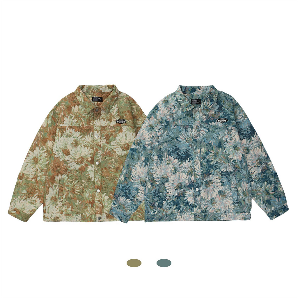 Small Daisy Print Loose-Fit Jacket