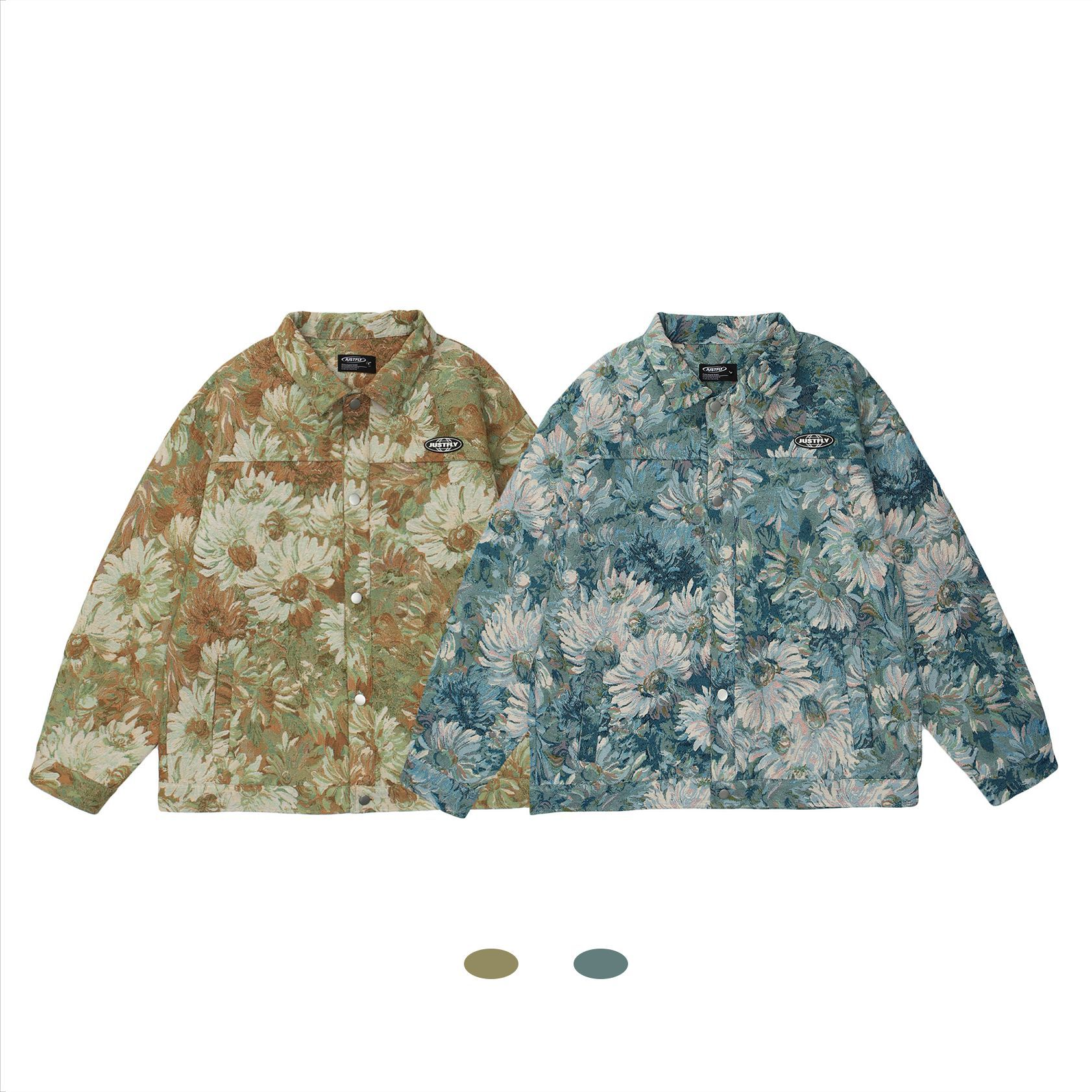 Small Daisy Print Loose-Fit Jacket