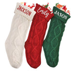Embroidered Christmas Knit Socks