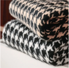 Thick Houndstooth Turtleneck Pullover Sweater