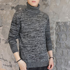 Autumn Men's Slim Fit High Collar Velvet Sweater