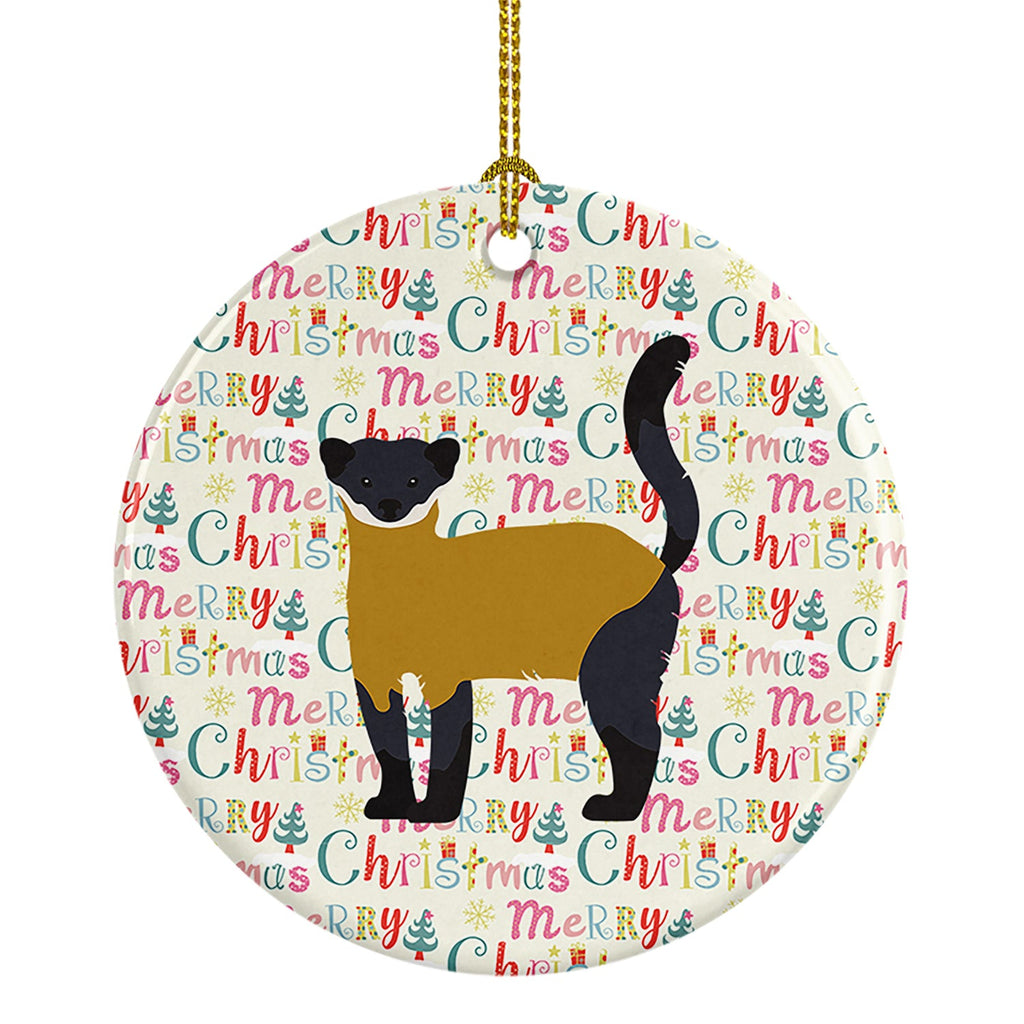 Yellow-Throated Marten Christmas Ceramic Ornament