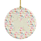 Bichon Frise Merry Christmas Ceramic Ornament