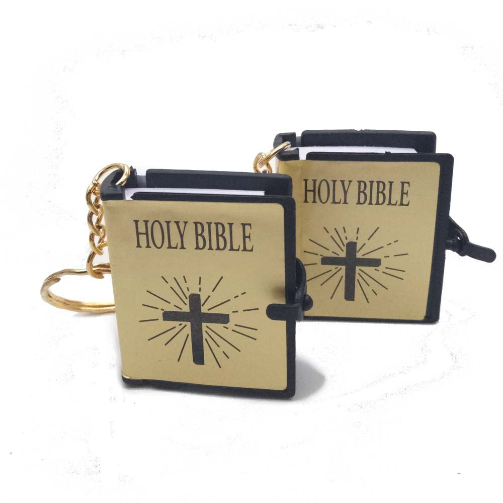 [Duplicate] Mini Bible Keychain with Cross Keychain