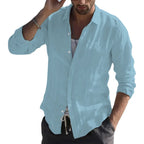 2023 Men's Casual Long Sleeve Cotton Cardigan Shirt