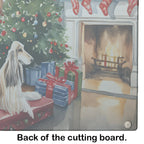 Afghan Hound Cozy Christmas Glass Cutting Board