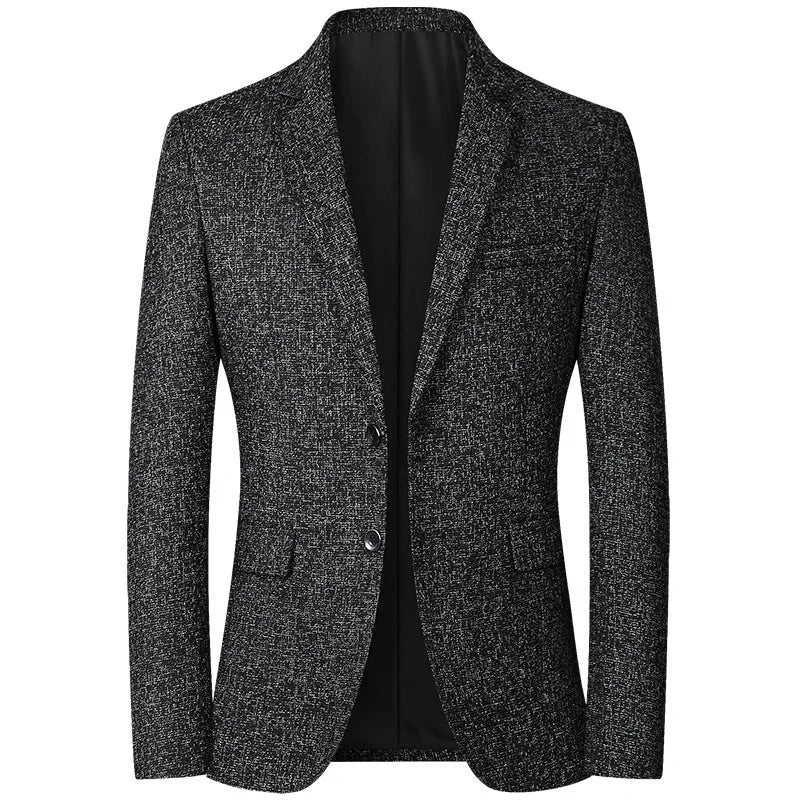 Men's Thin Blazer Jacket - Solid Business Casual, 4XL