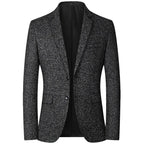 Men's Thin Blazer Jacket - Solid Business Casual, 4XL