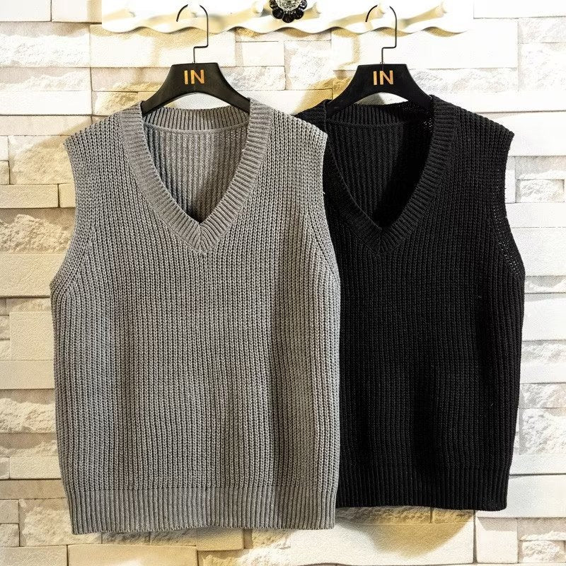 College Style V-Neck Loose Fashion Sweater